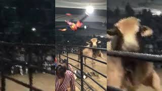 Rodeo Clown Gets Launched Into Space by a Angry Bull [upl. by Dix]