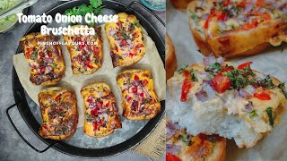 Tomato onion cheese bruschetta Airfried  Italian Bruschetta [upl. by Aciras]