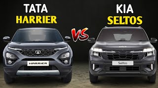 Kia Seltos vs Tata Harrier Comparison  Prices Specs Features [upl. by Ado]