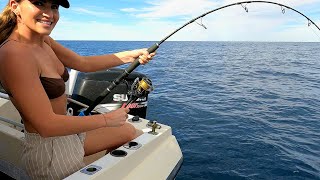 Show the BOYS how its Done Fishing HUGE Reds Goldband CORAL BAY [upl. by Stig531]