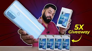 OPPO A53 Unboxing amp First Impressions 5x Giveaway ⚡⚡⚡Stereo Speakers 90Hz Screen amp More [upl. by Malca370]