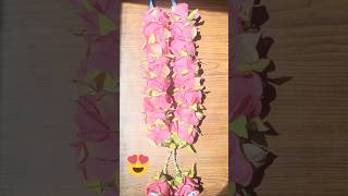 DIY making garland with plastic rose flower 😀😀 diy beautiful craft [upl. by Nyssa]