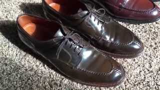 Alden NST cigar shell cordovan vs Allen Edmonds Bradley burgundy shell cordovan shoe comparison [upl. by Llerrud]