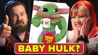 Animator Vs Cartoonist Draw Baby Yoda Mashups • DrawOff [upl. by Lasyrc]