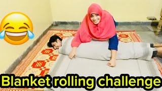 Blanket roll challenge  requested video  blanket escape challenge  Fozia boota vlog [upl. by Holtz]