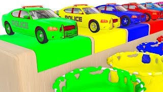 colors Police Cars for Kids and Fun Learning Vehicles 3D Cartoons for Children Video [upl. by Bev]