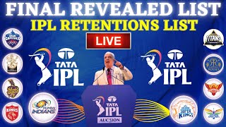 🔴IPL Live Retention 2025  RCB CSK MI KKR SRH DC PBKS RRLSG  IPL Retained Players 2025 Live [upl. by Yziar]