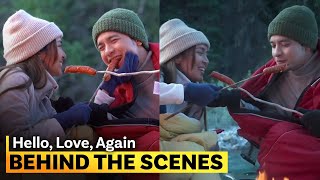 Actual Scene vs BTS Ethan and Joy’s sweet camping moments  ‘Hello Love Again’ [upl. by Aerdma]