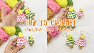 Tutorial  How to crochet christmas tree keychain 🎄🎄 [upl. by Jemima]