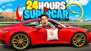 SURVIVING 24 HOURS IN SUPERCAR CHALLENGE 😱 [upl. by Blodget]