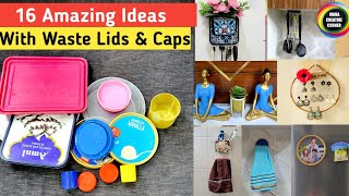 16 Useful things You can make with Plastic lids amp Caps  Plastic lids reuse ideas  Best of waste [upl. by Eads]