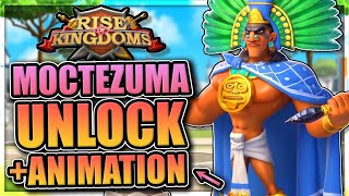 Moctezuma global first unlock and animation in Rise of Kingdoms MGE training [upl. by Oicirtap]