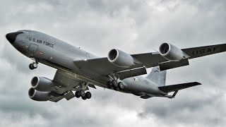 Stratotanker US Air Force Boeing KC135 Landing in Geilenkirchen [upl. by Anelrahc]