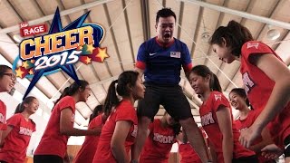 CHEER Celebrity Supporter YouTube stars attempt a cheerleading stunt [upl. by Ayam]