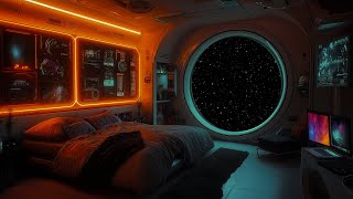 Futuristic Space Cabin Ambience  White Noise for Deep Sleep amp Focus  Stargazing in Outer Space [upl. by Aloap]