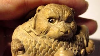 the BEAR   Wood carving  The Netsuke [upl. by Sregor]