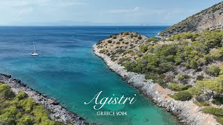 Stunning Drone Shots of Agistri Greece Blue Sea Waves and Boats [upl. by Gregoire790]