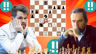 Historic chess set game 25 Kasparov vs Magnus Carlsen [upl. by Bartie]