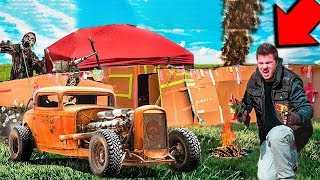 BUILDING A ZOMBIE SURVIVAL CAR BOX FORT 24 Hour Challenge [upl. by Irehc679]