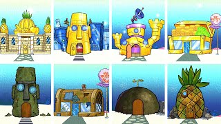 TODAS las casas de Bob Esponja Casa pobre vs casa rica  Animación de Bob Esponja [upl. by Delainey12]