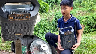 A boy fixes a Bluetooth speakers for his neighbors orphansDuynhan [upl. by Arlon]