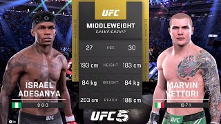 Israel Adesanya vs Marvin Vettori Full Fight  UFC 5 Fight Of The Night [upl. by Thetes]