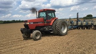 Case International MAGNUM 7120 Tractor Planting Soybeans [upl. by Judie219]