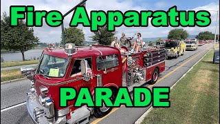 Fire Truck Parade  PA Pump Primers Antique Fire Apparatus Muster 2024 [upl. by Aremus]