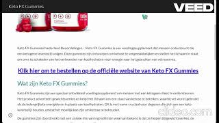 Keto FX Gummies Nederland Beoordelingen  Keto FX Ervaringen Officiële prijs bestel nu [upl. by Germayne]