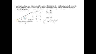 Related Rates  Problem 2 [upl. by Tnahs]