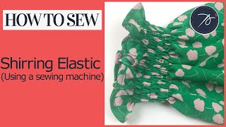 How to sew shirring with elastic thread on your sewing machine  Sewing Tutorial [upl. by Ahseki]