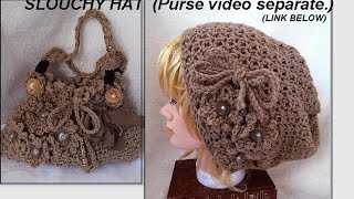 CROCHET SLOUCHY HAT to match Frilly Purse [upl. by Oettam]