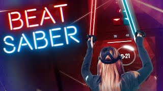 FROM NOOB TO PRO not really 😆 in Beat Saber  Oculus Rift VR [upl. by Dailey825]