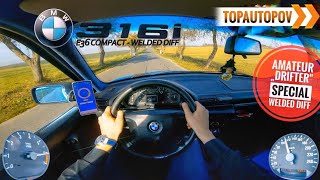 BMW 316i E36 Compact 75kW 64 4K TEST DRIVE POV – SOUND ACCELERATION amp DRIFTING🔸TopAutoPOV [upl. by Naesed514]