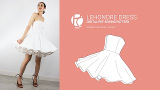 Lehonore Cocktail Strapless Neckline Dress  Digital PDF Sewing Pattern  Teaser [upl. by Jelsma769]