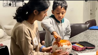 বাচ্চাদের school এ halloween কুমড়ো প্রোজেক্টমেহা বানালো লণ্ঠন আর রামা বানালো বাঁদর🐒 [upl. by Ilsa149]