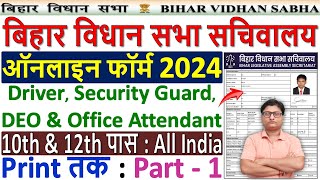 Bihar Vidhan Sabha Online Form 2024 Kaise Bhare ¦¦ Bihar Vidhan Sabha Sachivalaya Form 2024 Apply [upl. by Chatwin798]