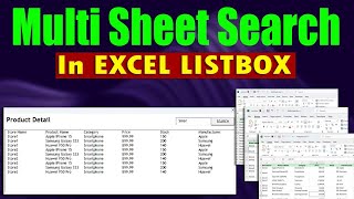 Mastering Excel Listbox MultiSheet Search Simplified with ListBox  Workbook Free [upl. by Lecram]