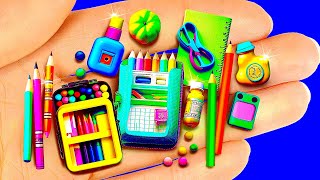 22 DIY MINIATURE SCHOOL SUPPLIES for Barbie doll  MINI STUFF ideas [upl. by Yevol]