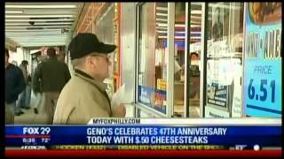 Genos Steaks Celebrates 47th Anniversary on FOX 29 [upl. by Ahsinek]