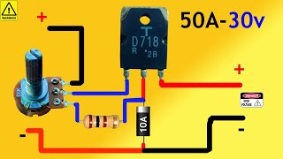 How To Make Adjustable Voltage Regulator Using D718  Transistor Voltage Controller circuit [upl. by Norat]