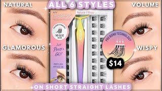 VIRAL NO GLUE PRESS ON LASHES TRYING ALL STYLES OF KISS imPRESS FALSIES [upl. by Delahk]