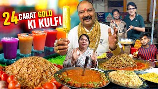 Sarafa Bazar Indore Night Food Market  Gold Man Ki Famous Gold Kulfi  Indore Veg Street Food [upl. by Marrissa]