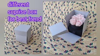 gift box for best friend different suprise box flower box paper gift idea cute handmade gifts [upl. by Korff]