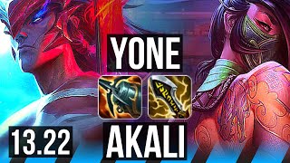 YONE vs AKALI MID  13M mastery 400 games Dominating  EUW Master  1322 [upl. by Meensat]