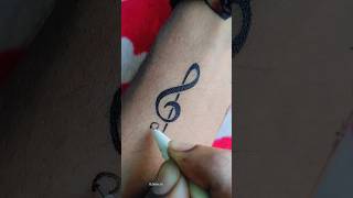 Music amp Treble Clef Symbolism 🎶🔥 shorts temporarytattoo minitattoo tattooideas [upl. by Supmart]