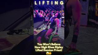 Rhea Ripleys Epic Lift Watch Her Hoist Damian Priest 😂💪 wwe [upl. by Nichani]