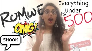 ROMWE Haul  Review  Everything Under Rs 500  Clothing Haul 2018  Self Couture [upl. by Ellemac323]