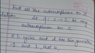 Find all the automorphism on Z  group theory paper  BSc [upl. by Bellaude363]