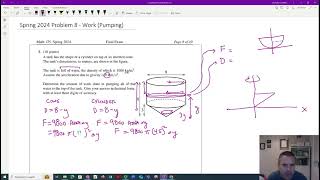 Math 125 Fall 24 Problem 8  Pumping work with an unusual tank [upl. by Weasner]